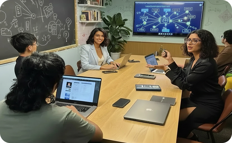 Team collaborating on product planning