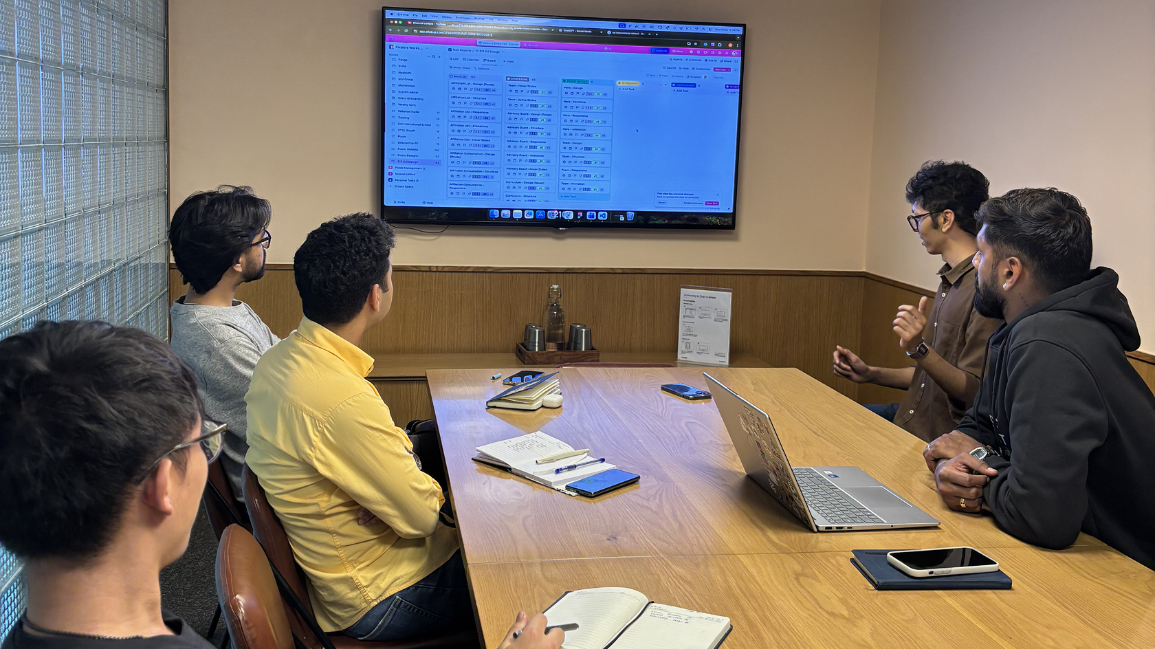 Team collaborating on product planning